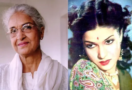 Kamini Kaushal smiling at a Bollywood event, veteran actress and Dharmendra’s first co-star