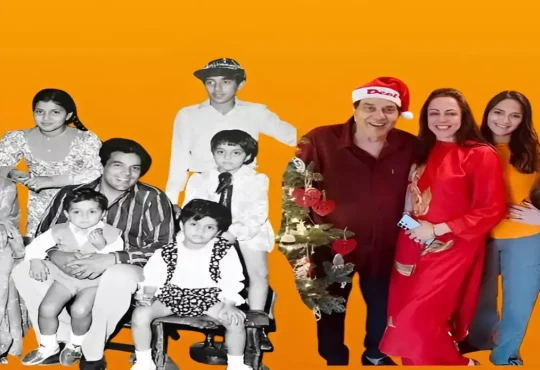 Dharmendra with his wives, children, and grandchildren