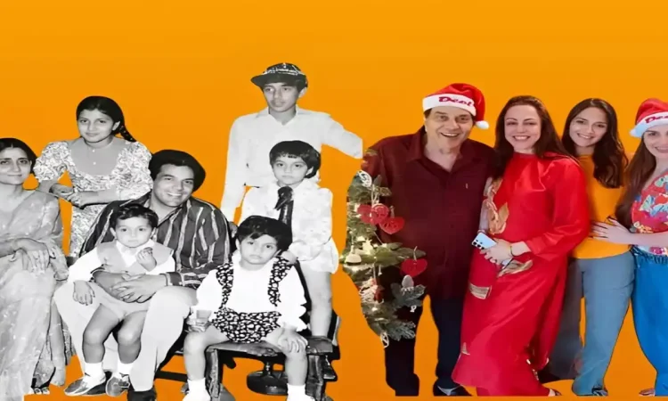 Dharmendra with his wives, children, and grandchildren