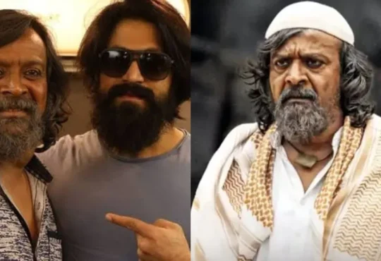 Harish Rai, veteran Kannada actor known for KGF, smiling on set