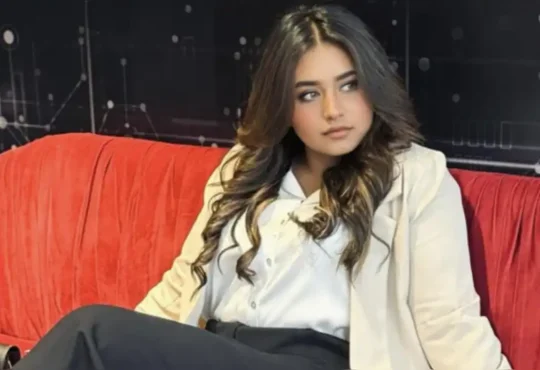 Pakistani actress Meesha Khan addressing media after leaked video scandal