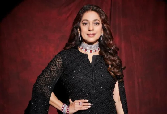 Juhi Chawla smiling at an event, India’s richest actress and KKR co-owner