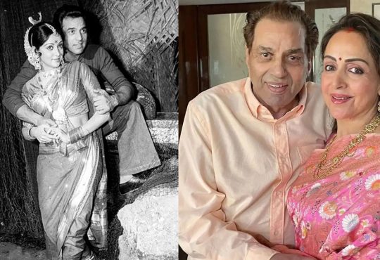 Dharmendra and Hema Malini together at a public event, addressing rumours of conversion