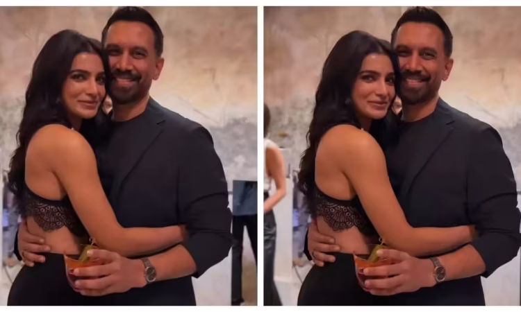 Samantha Ruth Prabhu and Raj Nidimoru posing together at a public event, confirming their relationship