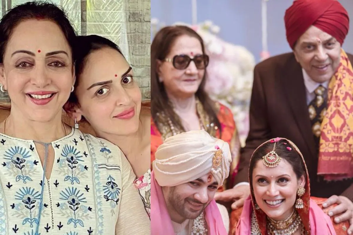 Esha Deol meeting Dharmendra’s first wife Prakash Kaur with Sunny Deol supporting