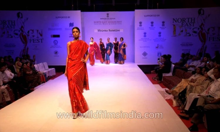 Assamese model posing in traditional mekhela sador during exclusive interview